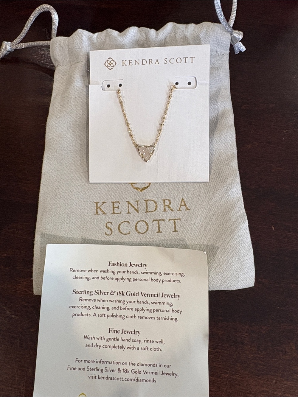 Kendra Scott Gold Triangle Iridescent Pendant Necklace